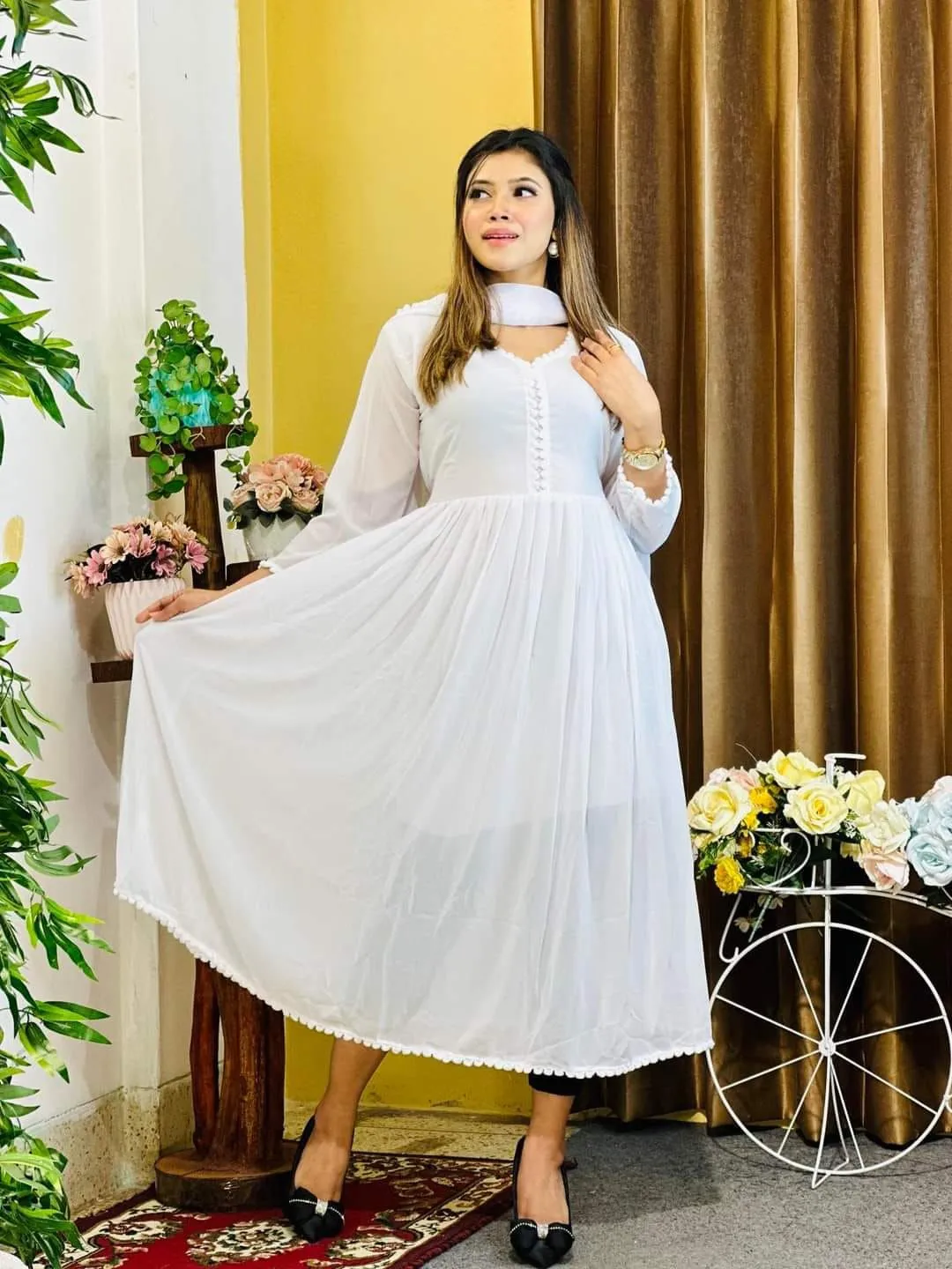 Indian Georgette 3 Piece Gown at Nazmas - Shop Online for Deals