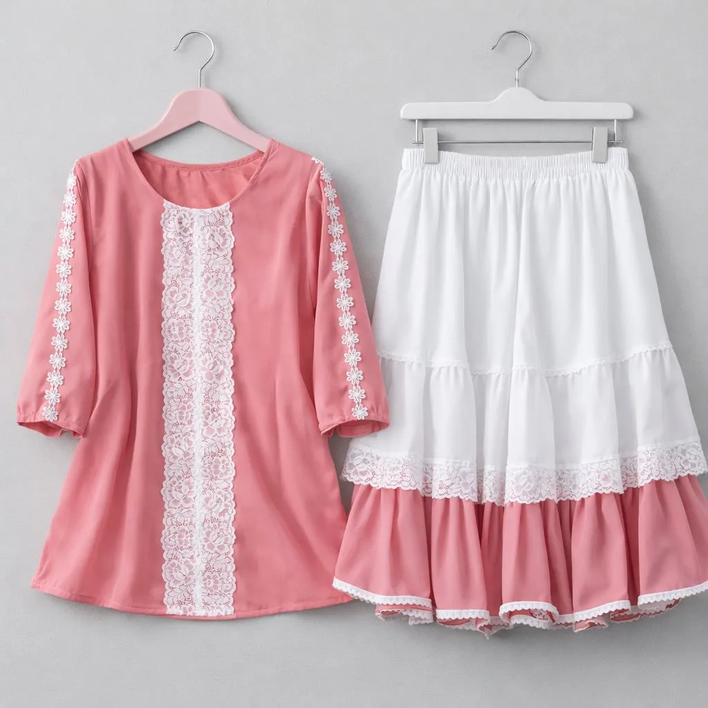 Modern Trendy Ladies Tops and Skirt Set Fine-Grade Drop-Shoulder Ladies T-shirt