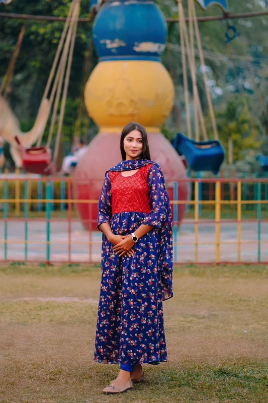 Elegant China Georgette Gown Ensemble