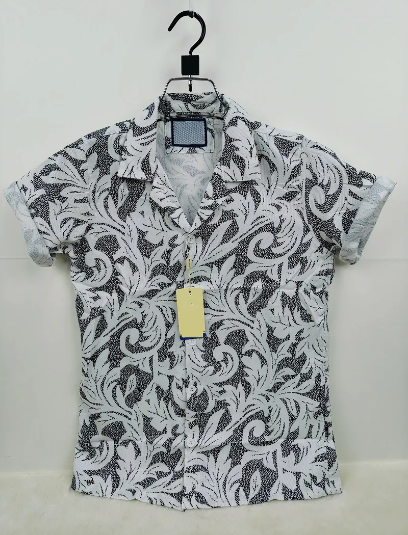 Luxury Luxury China Spandex Cot Drooped Shudder Shirt Pure-Cotton V-Neck Print Shirt