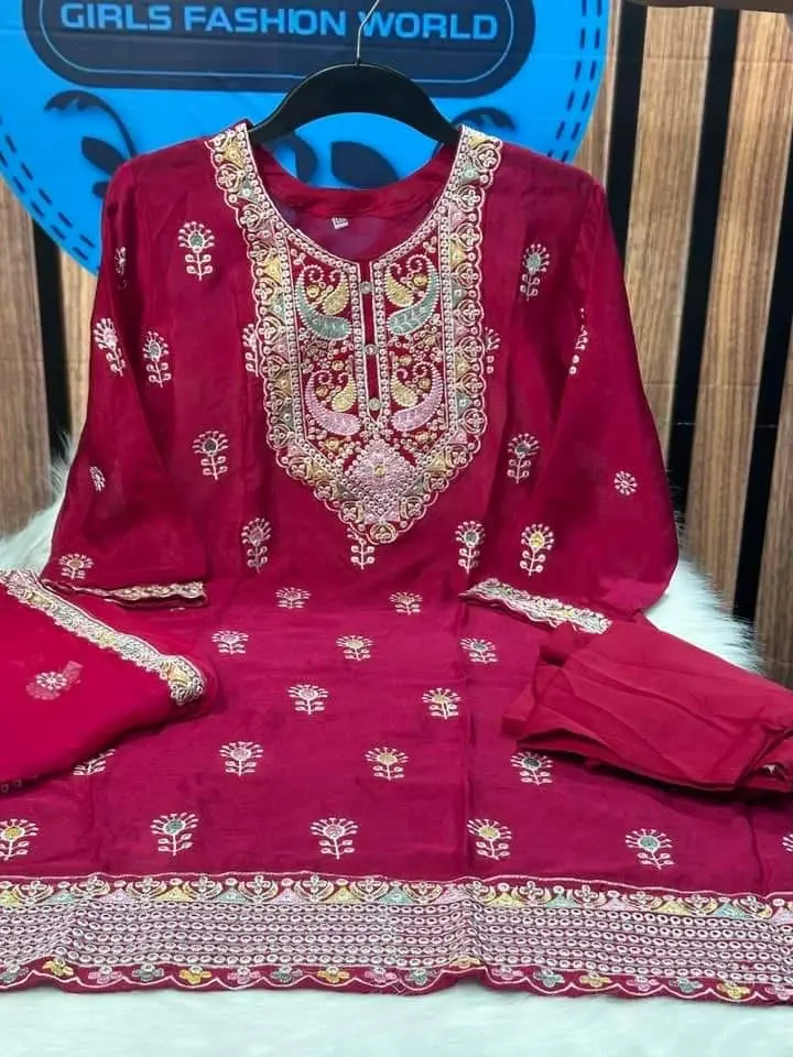 Indian Chinon Georgette Three Piece Set