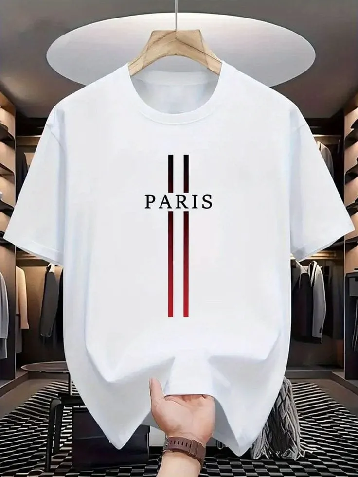 Modern Casual Stylish Drop Shoulder Unique Texture T-Shirt