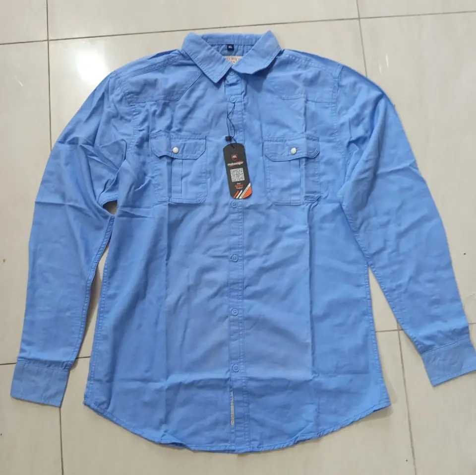 Nazmas Double Pocket Shirt for Men (Sky) - Affordable Fashion Deals