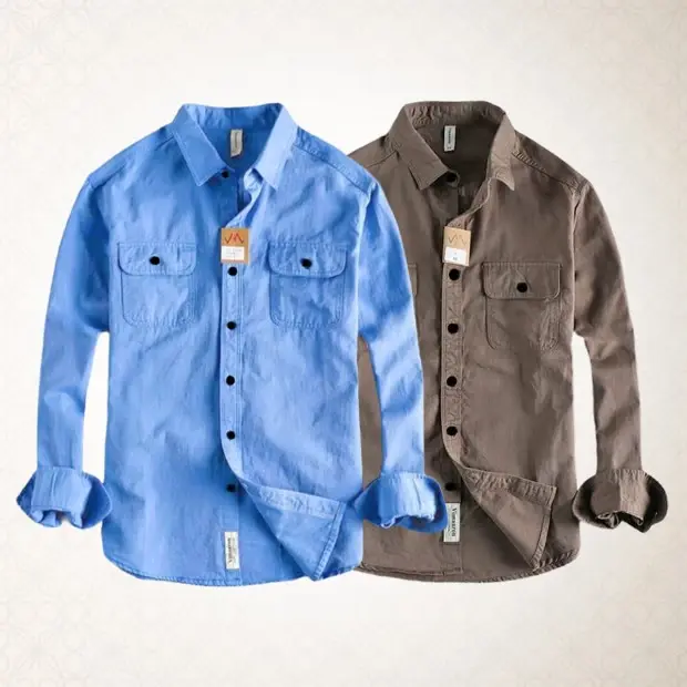 Nazmas High Thickness Double Pocket Shirt (2PIS COMBO) - Best Price