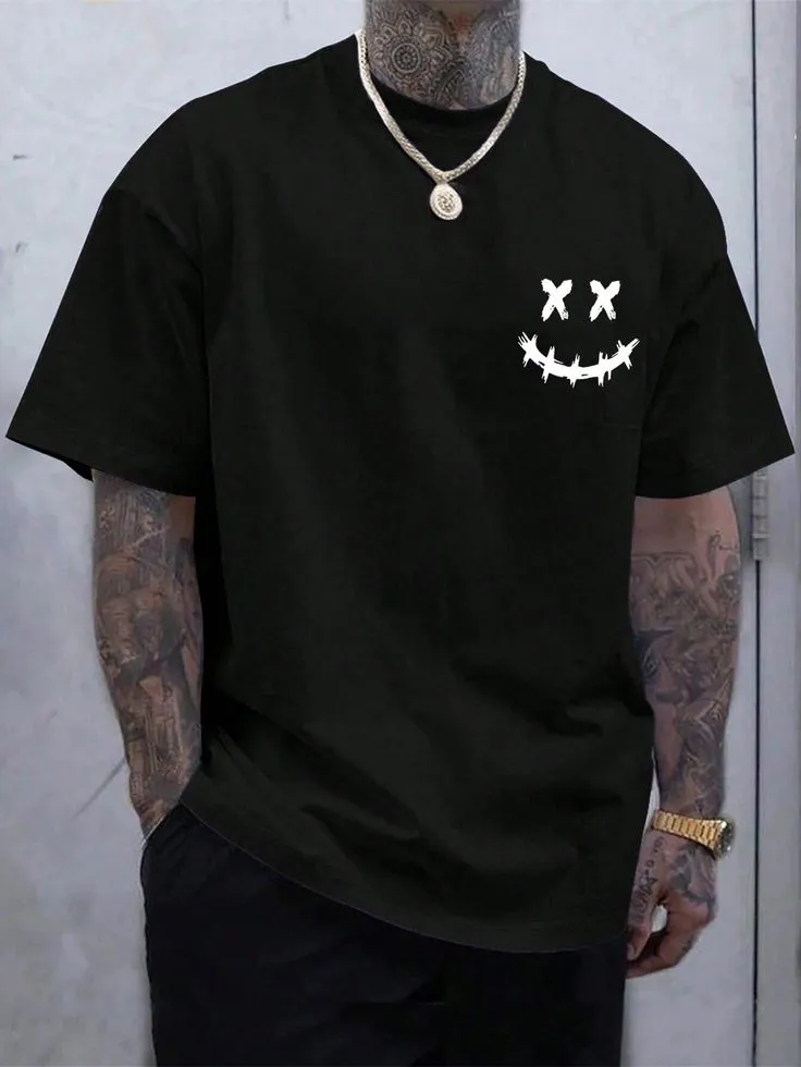 Original Stylish Drop Shoulder Durable Unique Texture T-Shirt