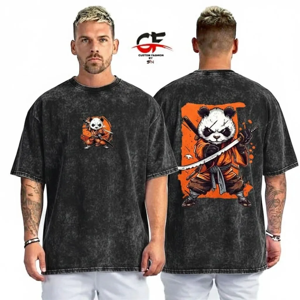 Premium Acid Wash Drop Shoulder Eco-Friendly Regular Signature T-Shirt