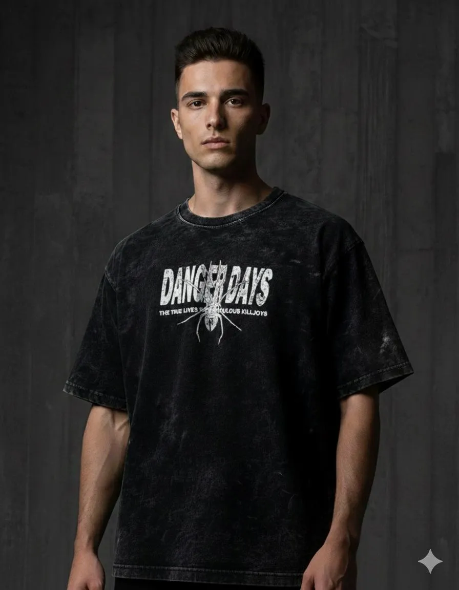Premium Acid Wash Drop Shoulder Organic Drop-Shoulder Urban T-Shirt