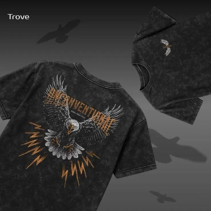 Premium Acid Wash Drop Shoulder Ultra-Soft Modern-Cut Trendy T-Shirt
