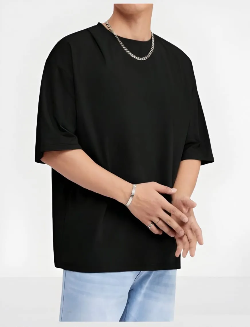Premium Cotton Drop Shoulder Solid Pure-Cotton Drop-Shoulder Prime T-Shirt