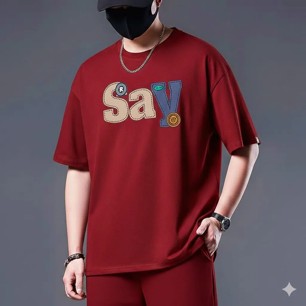 Premium Drop Shoulder Durable V-Neck High-Quality T-Shirt
