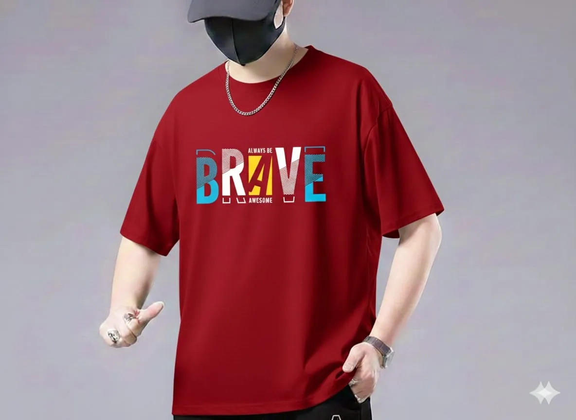 Premium Drop Shoulder Rich-Texture V-Neck Trendy T-Shirt