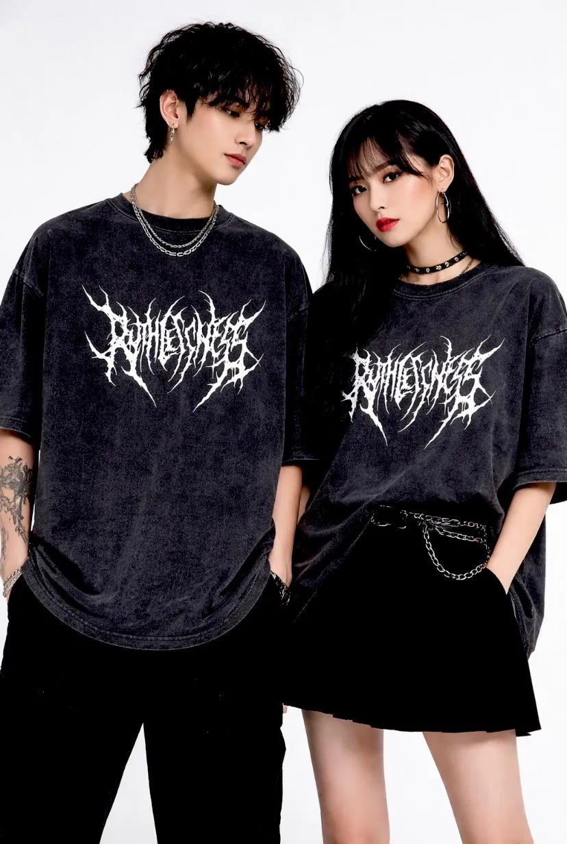 Premium Modern-Cut Premium Acid Wash Drop Shoulder Unique Texture T-Shirt