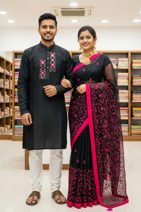 Premium Sharee Panjabi Couple Dress