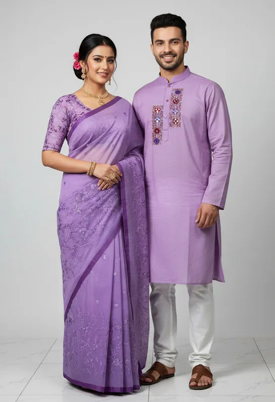 Premium Sharee Panjabi Couple Dress