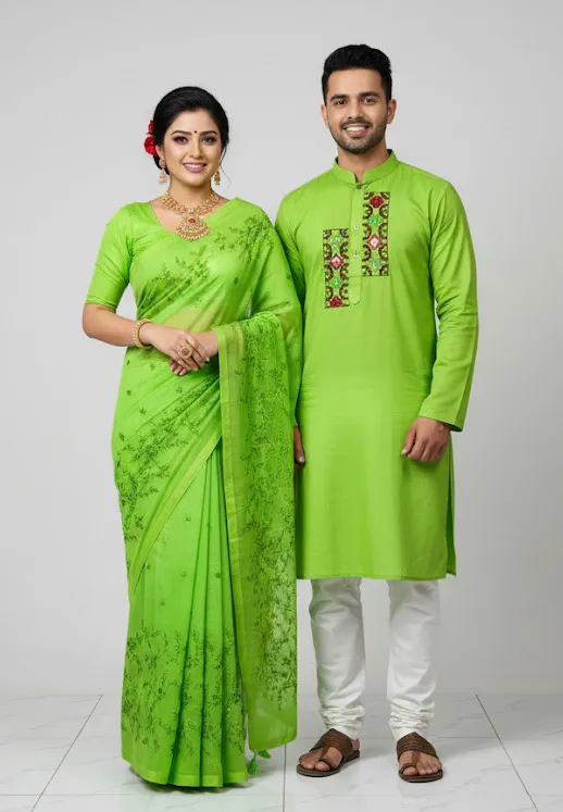 Premium Sharee Panjabi Couple Dress