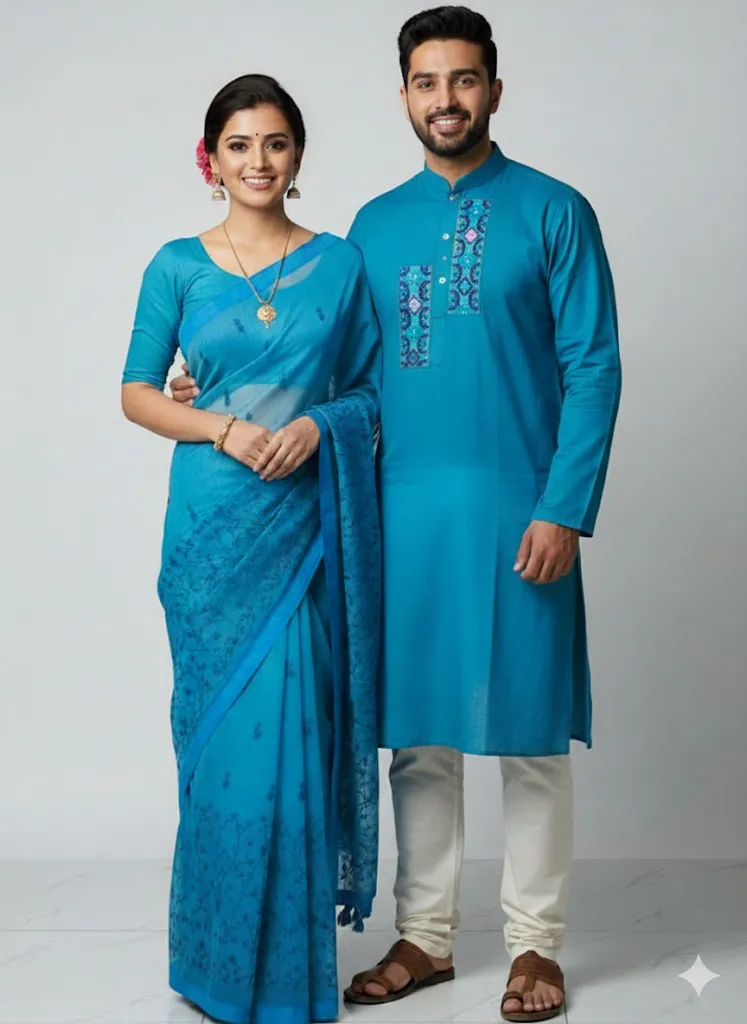 Premium Sharee Panjabi Couple Dress