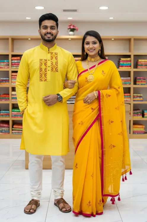 Premium Sharee Panjabi Couple Dress