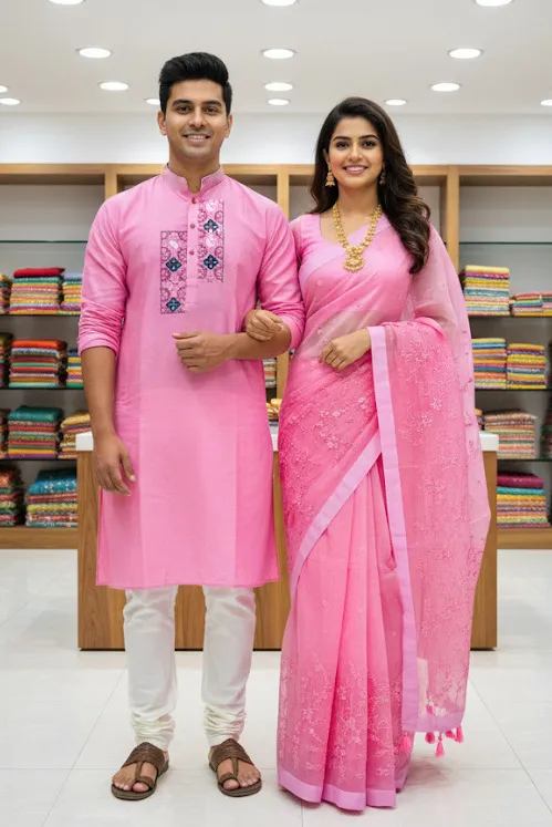 Premium Sharee Panjabi Couple Dress