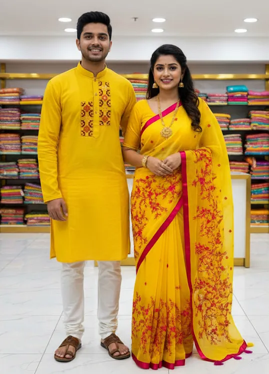 Premium Sharee Panjabi Couple Dress