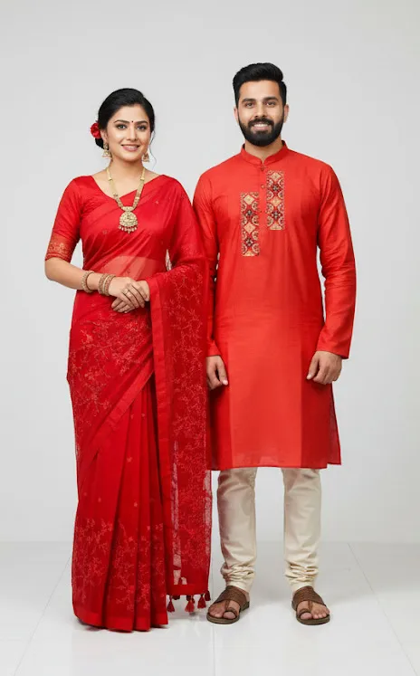 Premium Sharee Panjabi Couple Dress