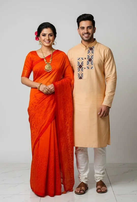 Premium Sharee Panjabi Couple Dress
