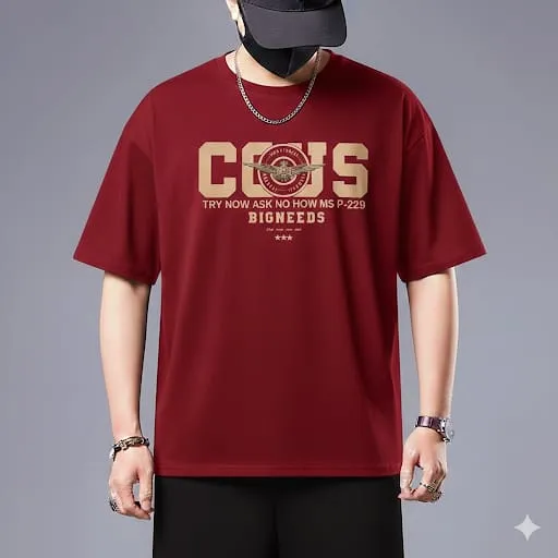 Prime Premium Drop Shoulder Bio-Wash Graphic Design T-Shirt
