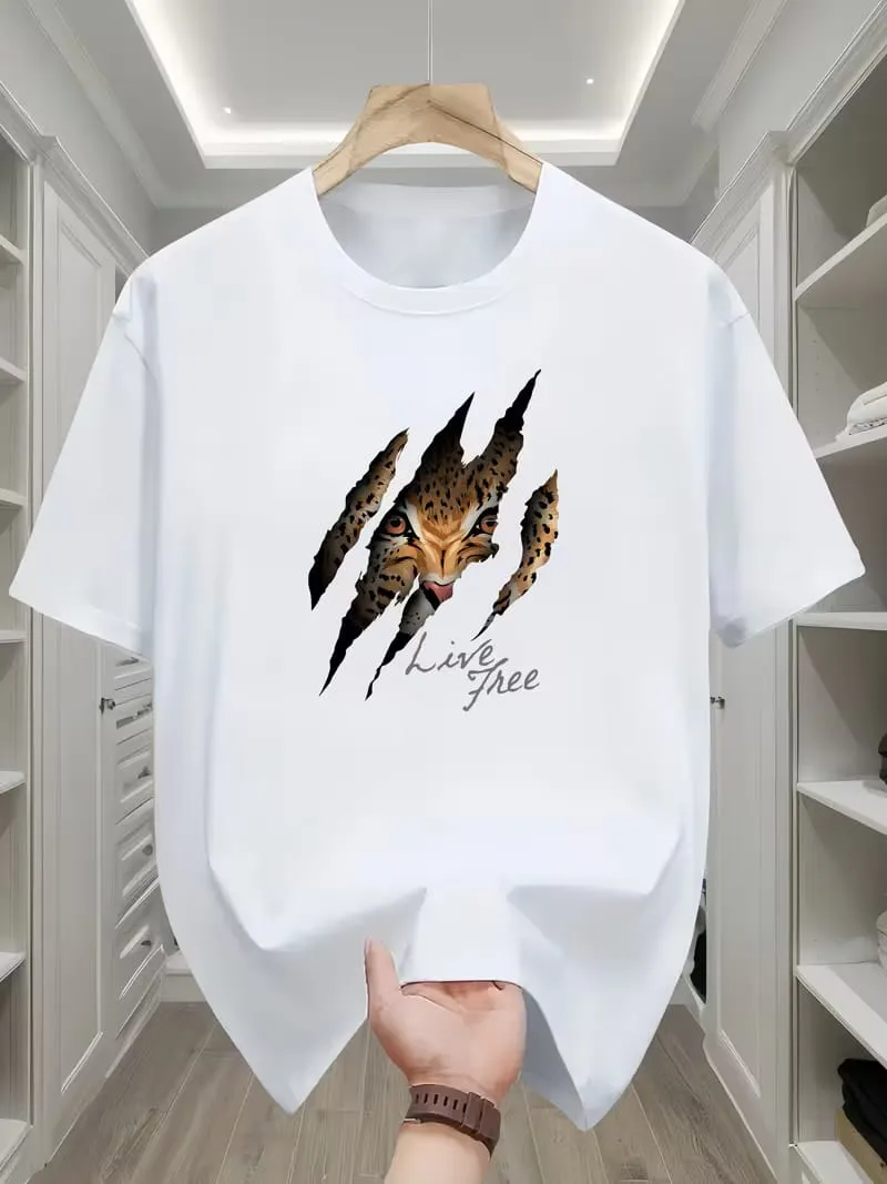 Pristine Drop Shoulder  with DTF Print Heavyweight Solid Pattern T-Shirt