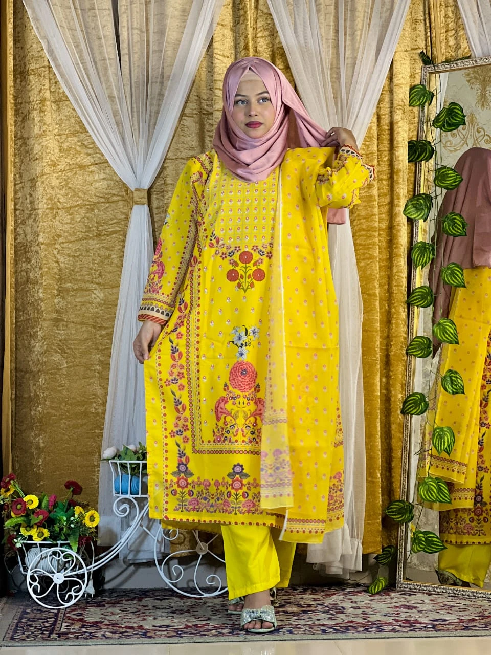 Indian Weightless Georgette Three-Piece - Luxurious Feel