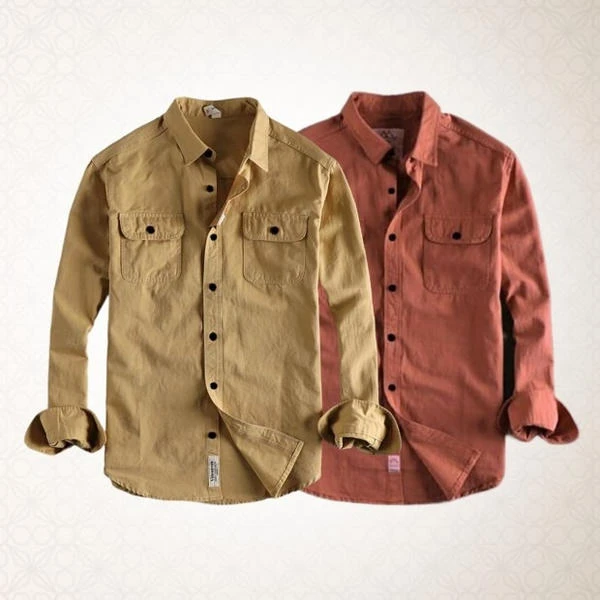 Nazmas High Thickness Double Pocket Shirt (2PIS COMBO) - Lowest Price