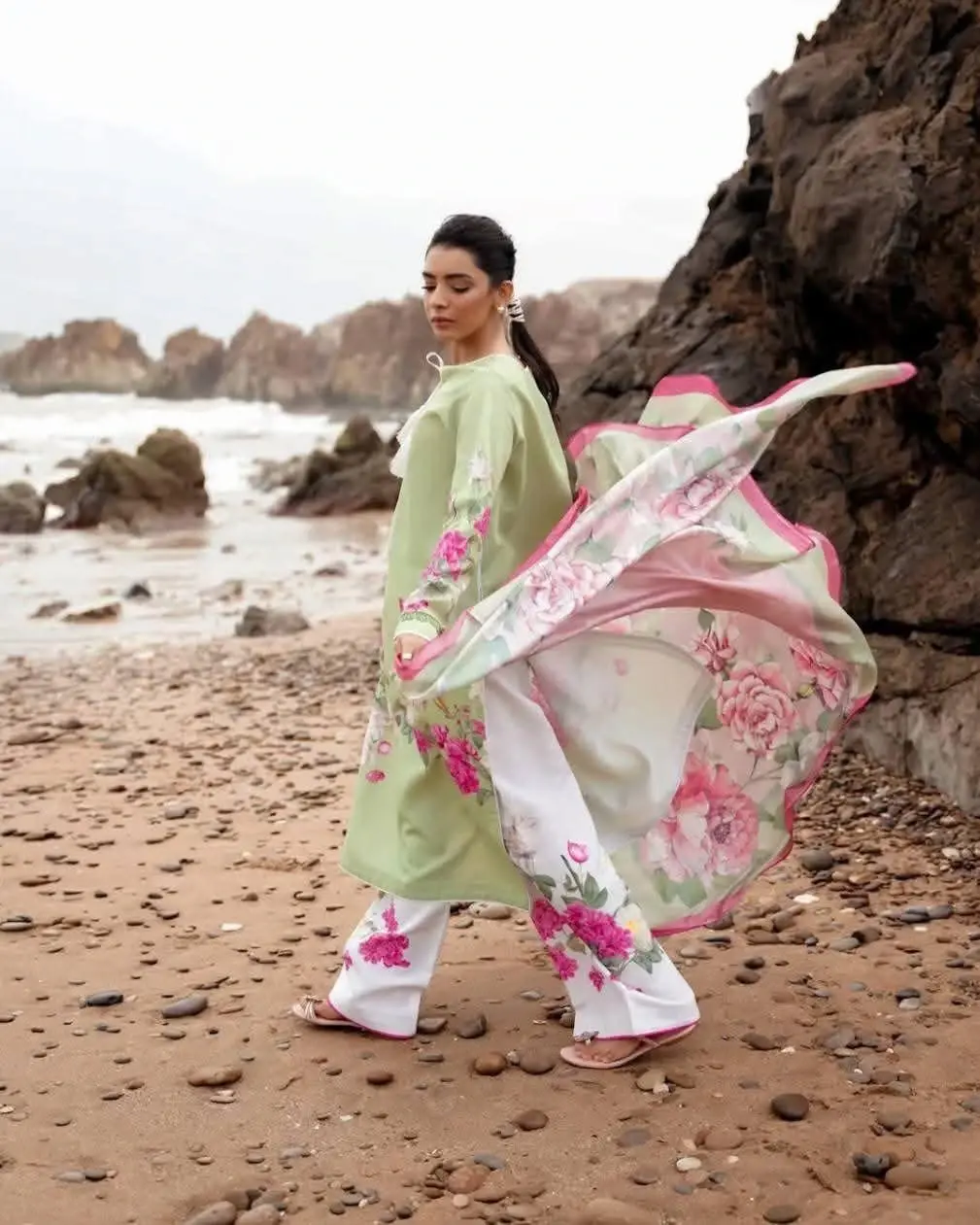 Ready Made Pure Dubai Silk - Elegant Three Piece