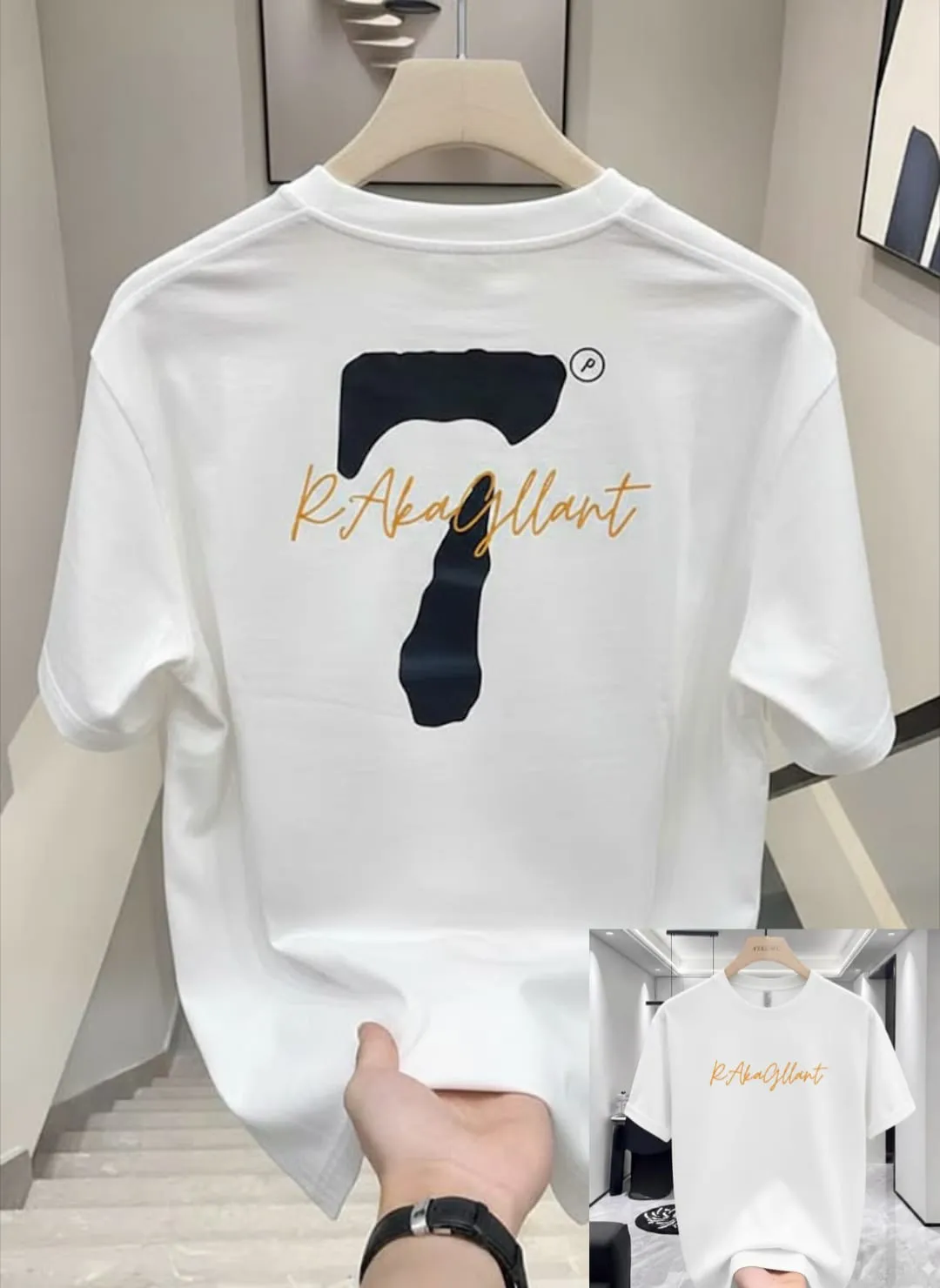 Refined Drop-Shoulder Premium Drop Shoulder Exquisite Print T-Shirt