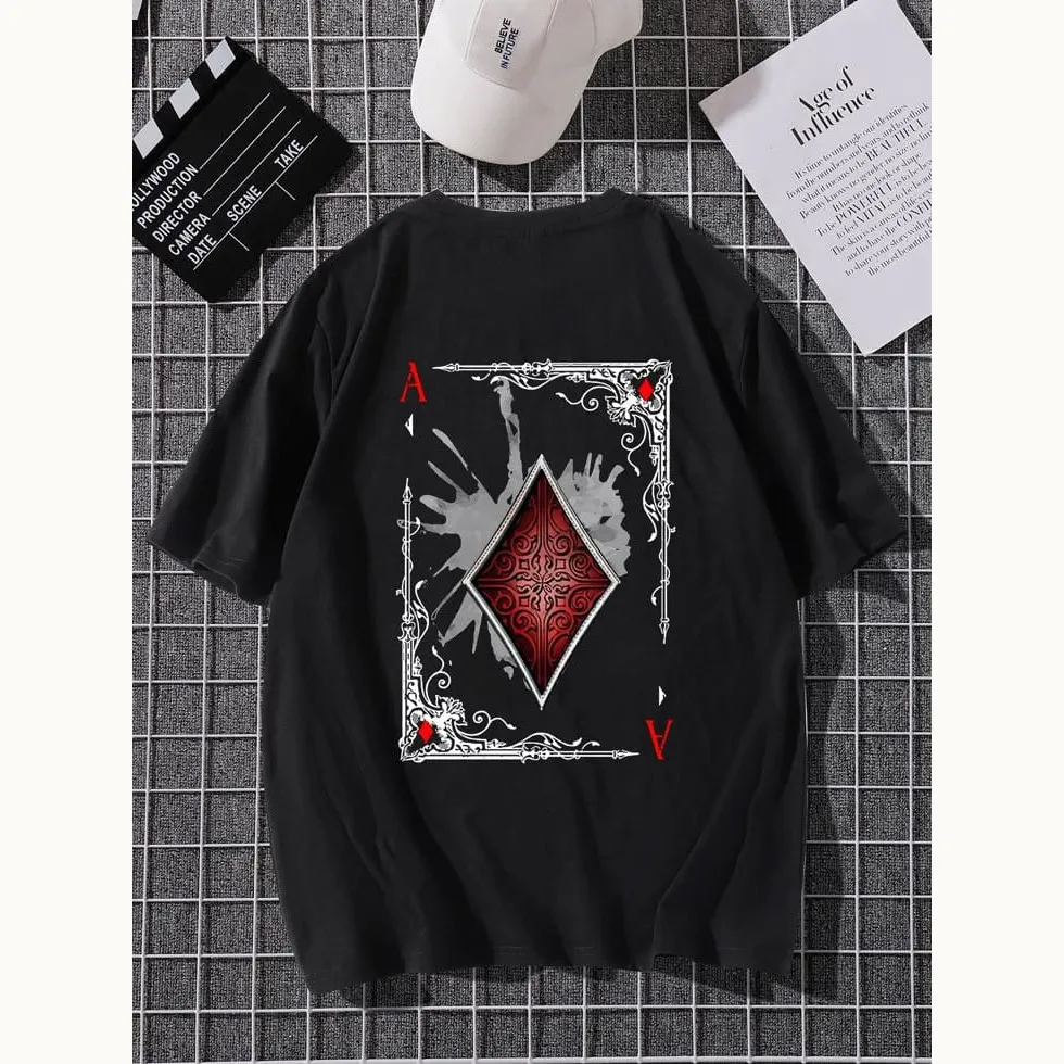 Refined Street-Style Stylish Drop Shoulder Unique Texture T-Shirt