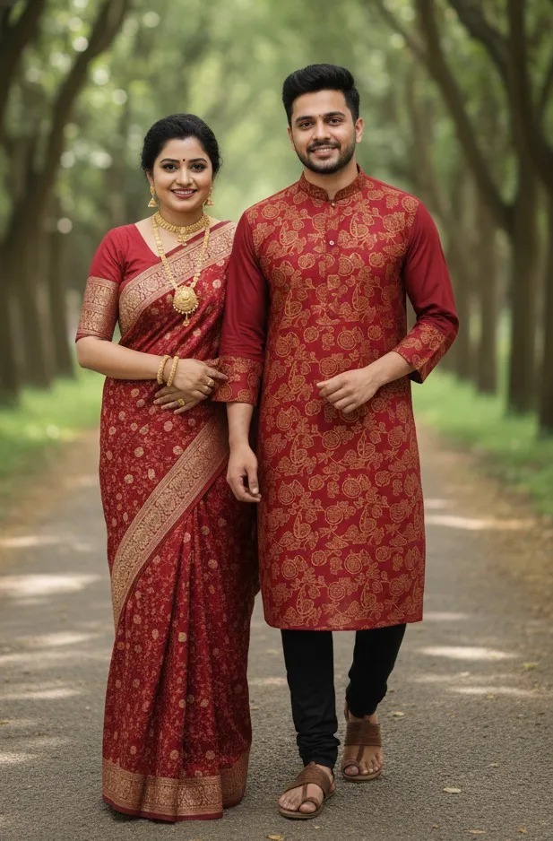Sharee Panjabi Couple Dress
