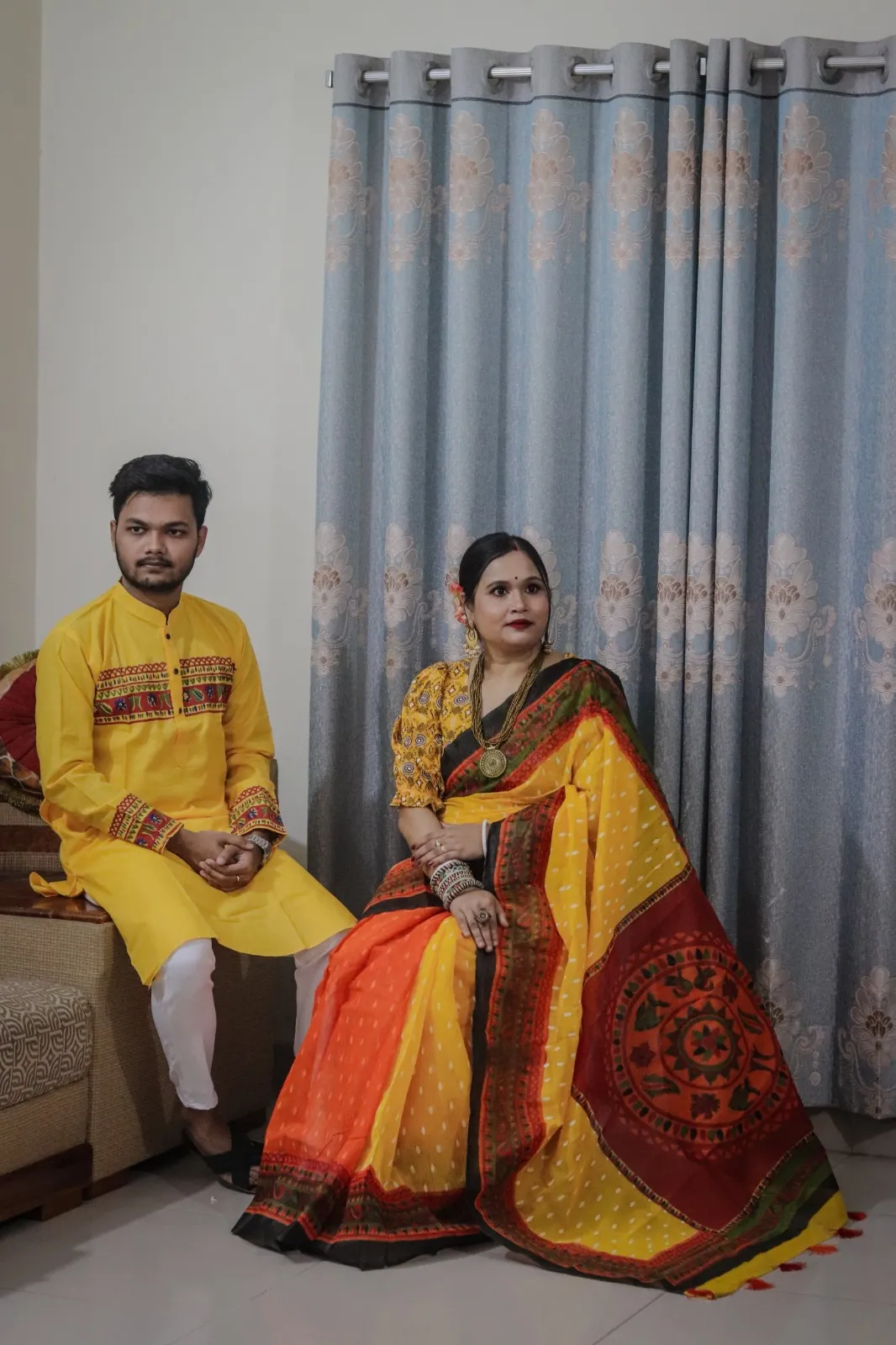 Sharee Panjabi Couple Set (No Blouse Piece)