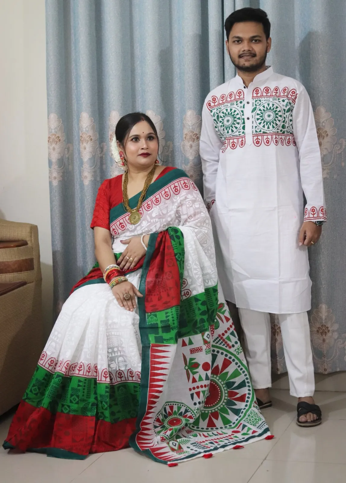 Sharee Panjabi Couple Set (No Blouse Piece)