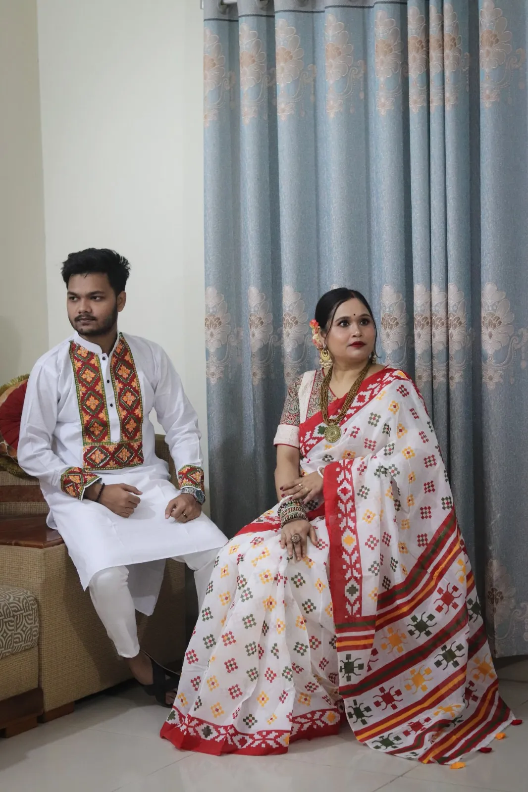 Sharee Panjabi Couple Set (No Blouse Piece)