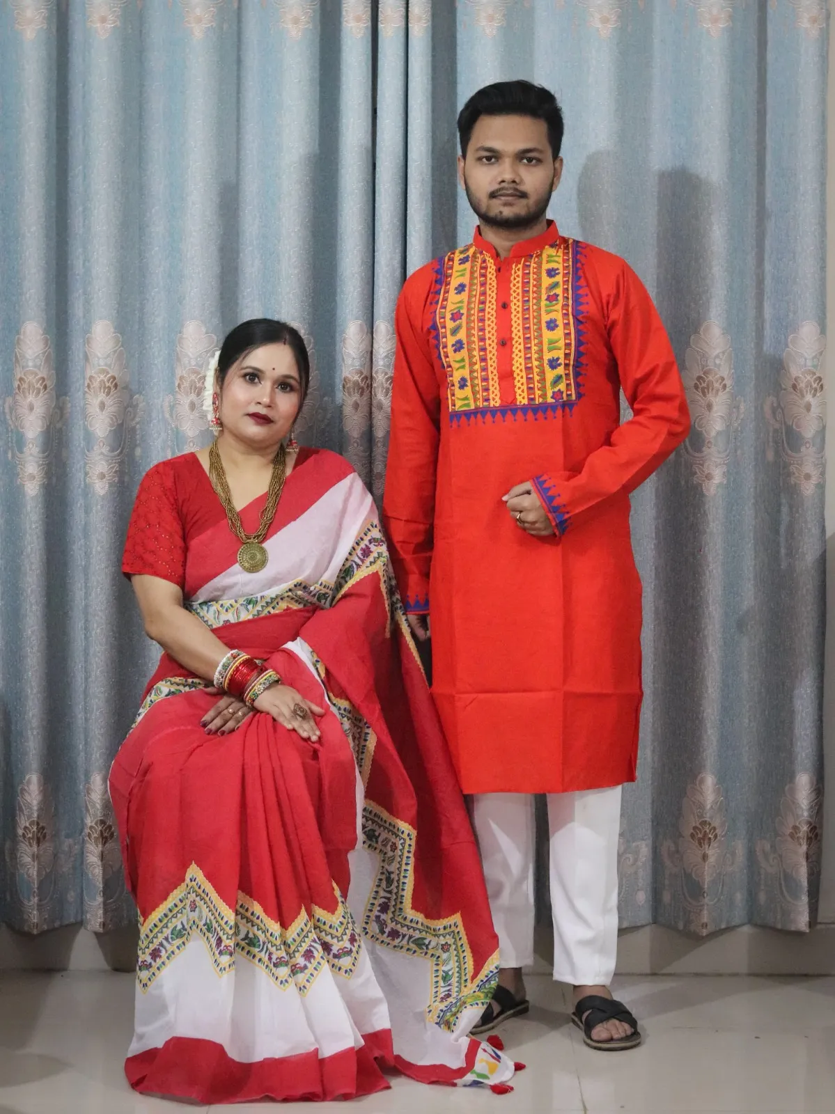 Sharee Panjabi Couple Set (No Blouse Piece)