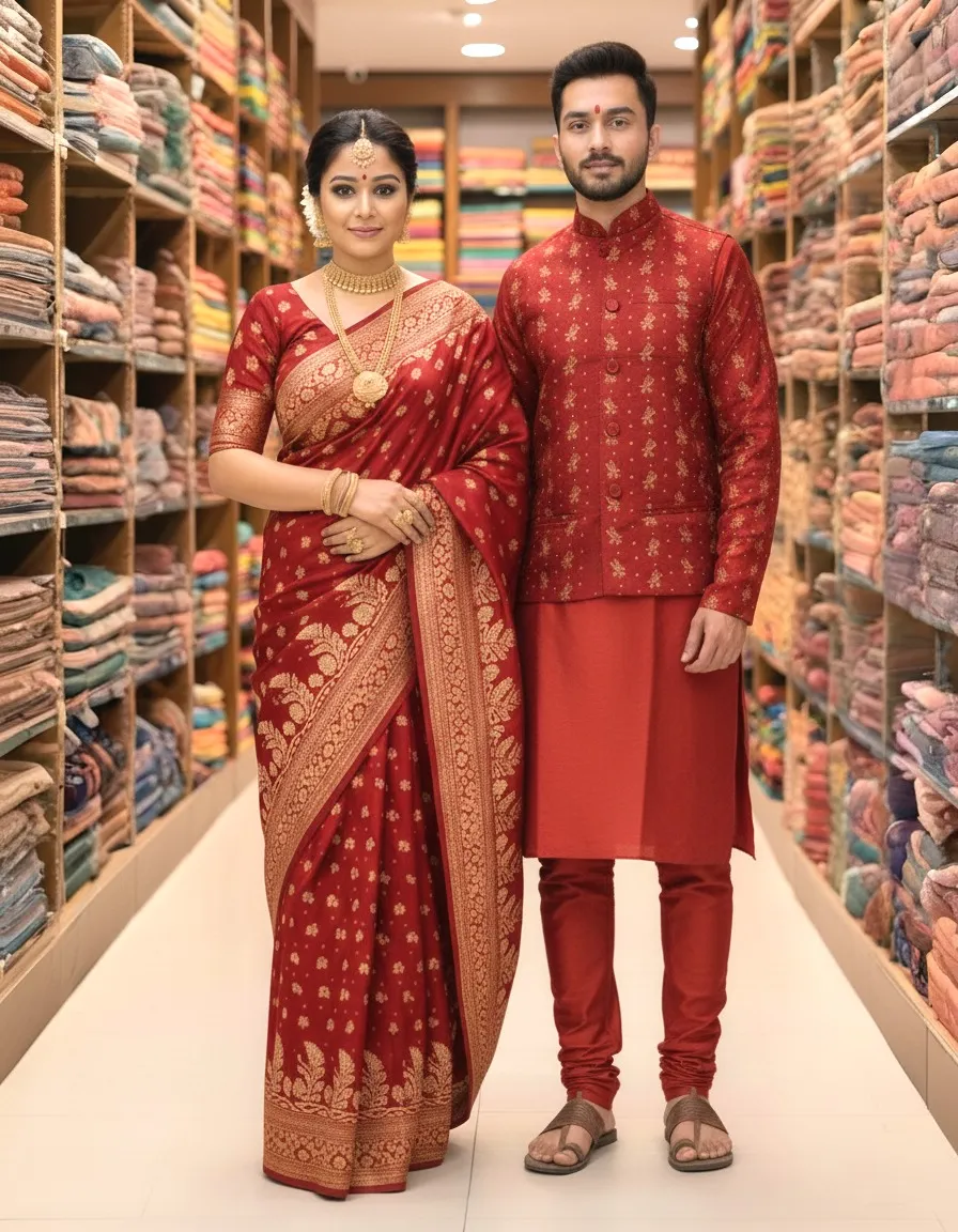 Sharee Panjabi Couple with Koti