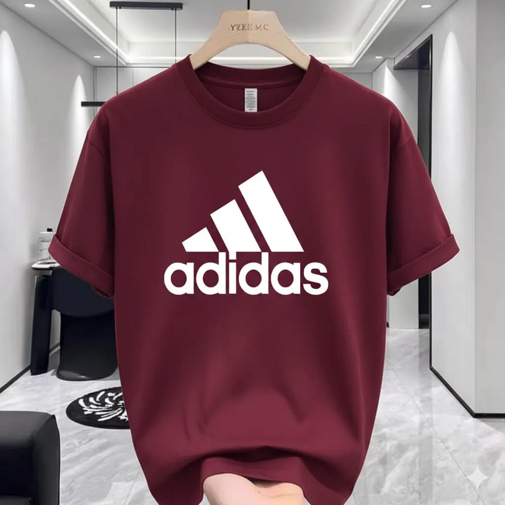 Signature Crew-Neck Premium Drop Shoulder Solid Pattern T-Shirt