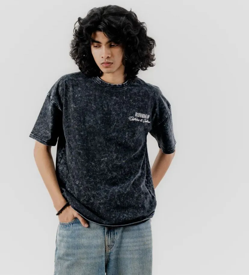 Signature Oversized Premium Acid Wash Drop Shoulder Premium Finish T-Shirt