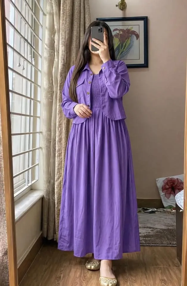 Silk Blend Fancy Stylish Smoking Zari Work Gown