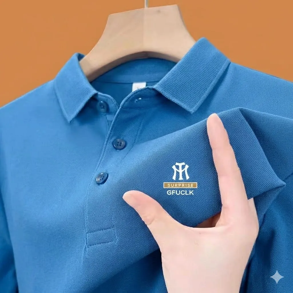 Smart Formal Solid Polo Shirt Office Casual Fashion