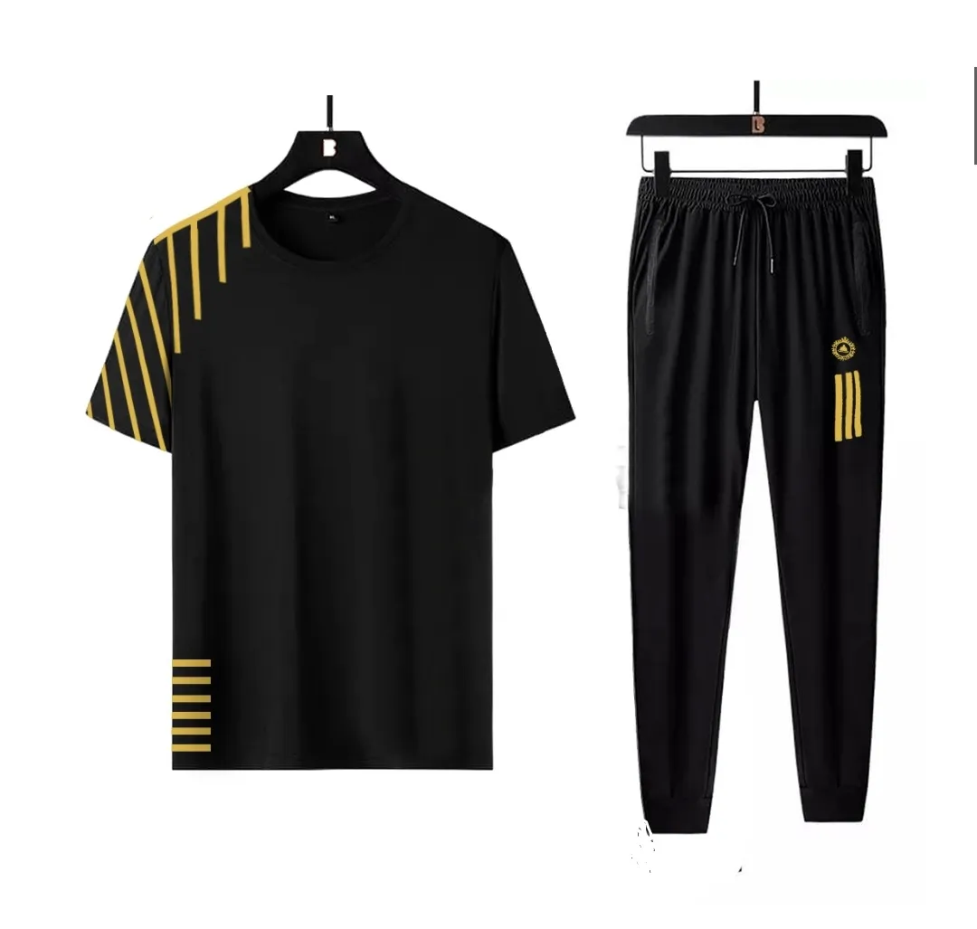 Sportswear Casual O-neck T-shirts + Pants Tracksuit Set - Nazmas BD Price