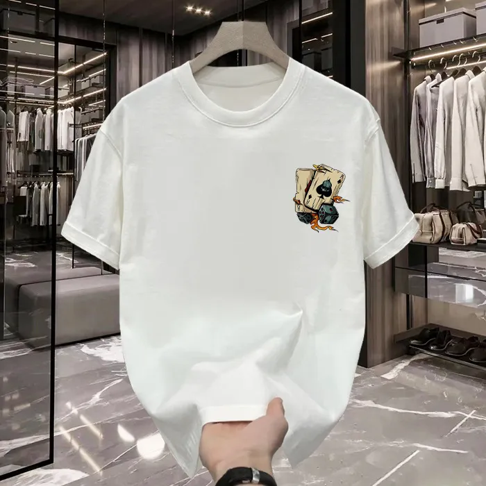 Stylish Drop Shoulder Pure-Cotton Casual Urban T-Shirt