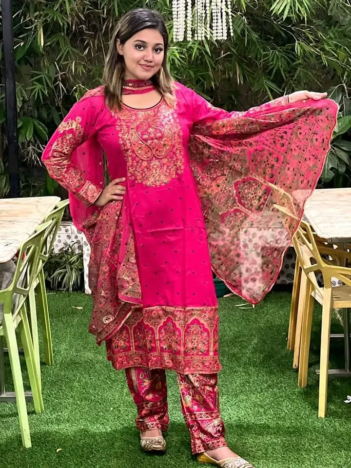 Stylish Garara Three Piece Outfit in 4 Colors