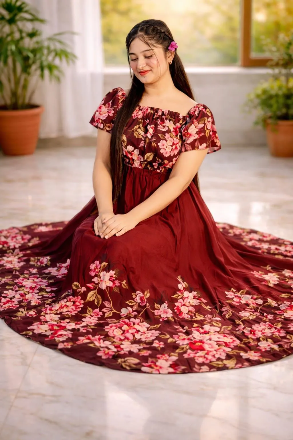 Stylish Marmaid Chiffon Straight-Cut Kurti