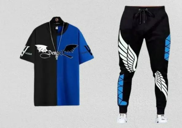 Stylist Printed Half Sleeve T-Shirt & Full pant Set for Men - Nazmas Affordable Price BD