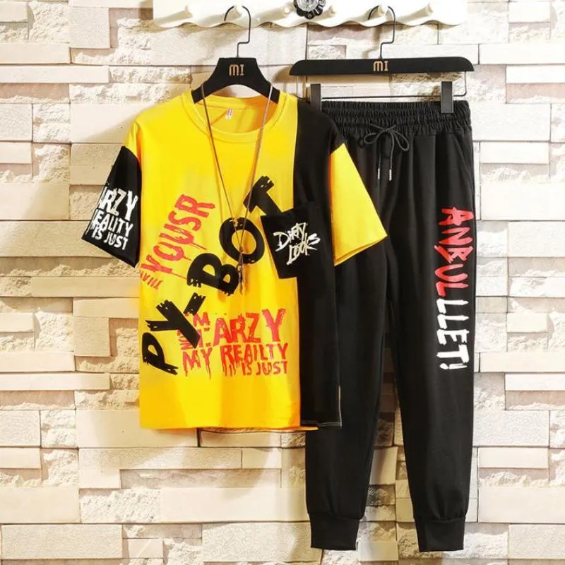 Stylist Printed Half Sleeve T-Shirt & Full pant Set for Men - Nazmas Online Shop BD