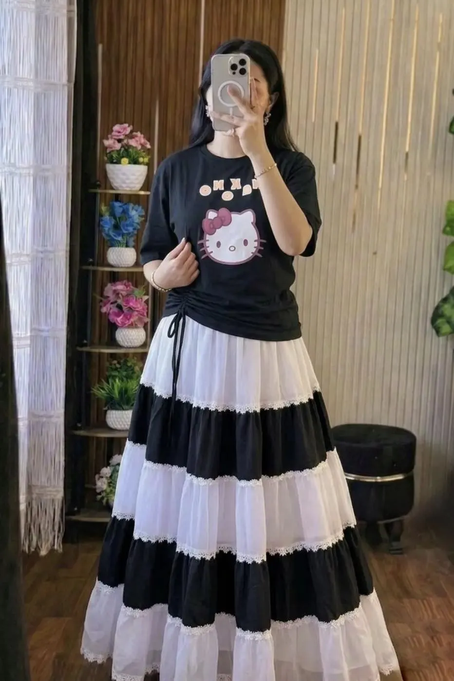 Sustainable Signature Stylish Skirt and  Set Aesthetic Finish Ladies T-shirt