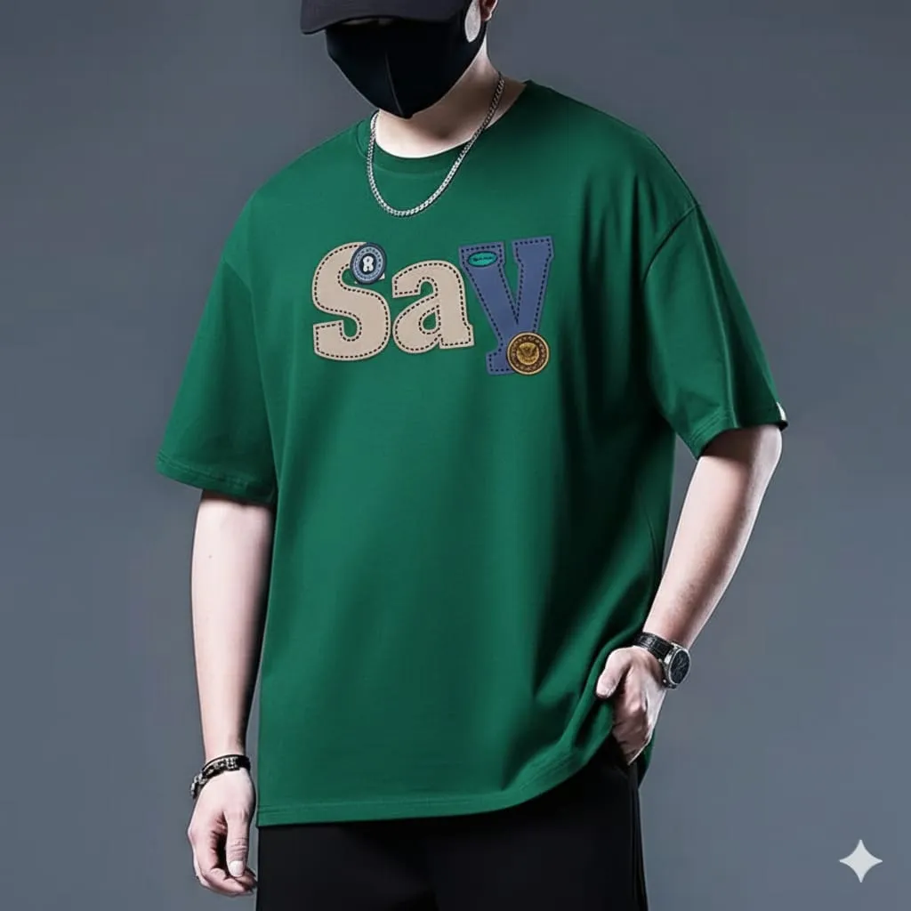Trendy Casual Premium Drop Shoulder Bold Graphics T-Shirt